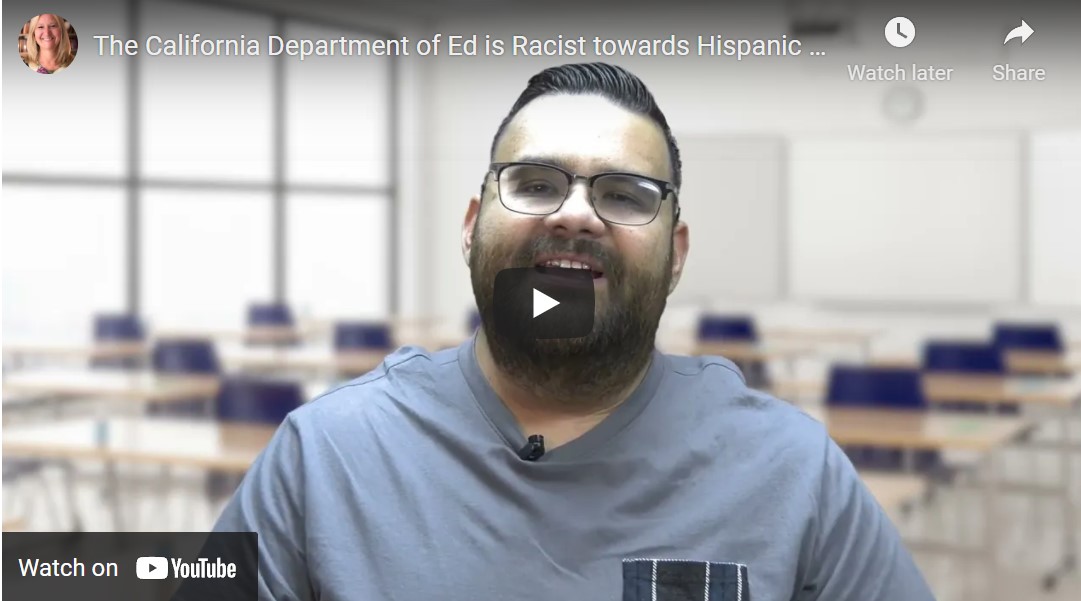 English – Calif Dpt of Ed excludes Hispanics